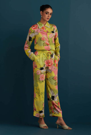 House Of Pink-Lime Green Printed Shirt With Pant-INDIASPOPUP.COM