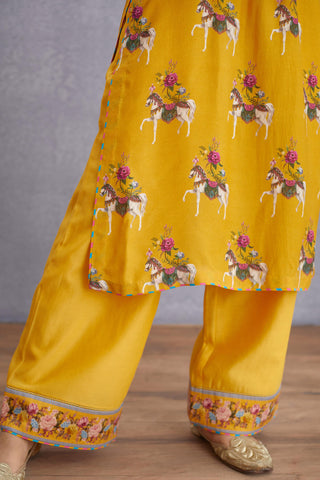 Torani-Yellow Sunehra Aashvani Kurta With Pants-INDIASPOPUP.COM