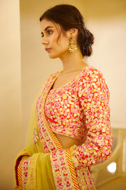 Shyam Narayan Prasad-Multi-Color Embroidered Lehenga Set-INDIASPOPUP.COM