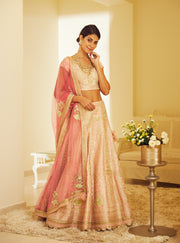 Shyam Narayan Prasad-Light Pink Embroidered Lehenga Set-INDIASPOPUP.COM