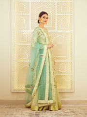 Shyam Narayan Prasad-Lemon Green Kurti And Skirt Set-INDIASPOPUP.COM