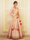 Shyam Narayan Prasad-Light Pink Chanderi Lehenga Set-INDIASPOPUP.COM