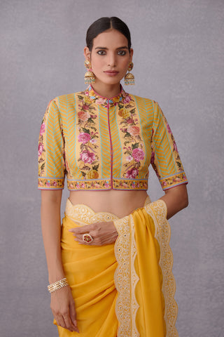 Torani-Yellow Sunehra Dhiya Saree With Blouse-INDIASPOPUP.COM