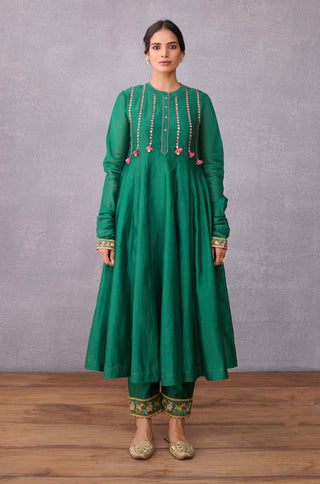 Torani-Green Panna Sitara Raisah Kurta With Pants-INDIASPOPUP.COM