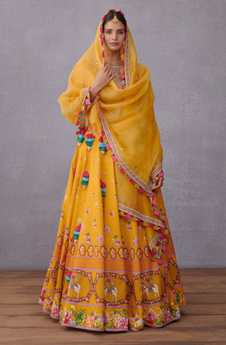 Torani-Yellow Sunehra Aoruni Lehenga Set-INDIASPOPUP.COM