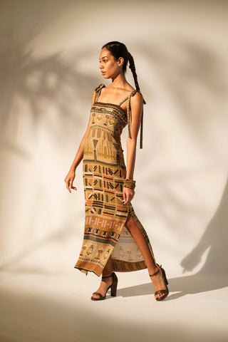 Nikita Mhaisalkar-Green Aztec Tube Dress-INDIASPOPUP.COM