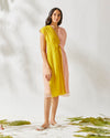 Devyani Mehrotra-Yellow Carnation Knotted Dress-INDIASPOPUP.COM