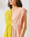 Devyani Mehrotra-Yellow Carnation Knotted Dress-INDIASPOPUP.COM