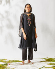 Devyani Mehrotra-Black Mirror Work Suit-INDIASPOPUP.COM
