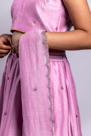 Boteh Kids-Lilac Embroidered Lehenga Set-INDIASPOPUP.COM
