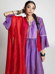 Label Earthen-Lillac Khuri Printed Kurta Set-INDIASPOPUP.COM