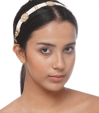 Preeti Mohan-Chandni Gold Plated Hairband-INDIASPOPUP.COM