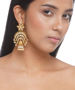 Preeti Mohan-Kundan Jhumka Earring-INDIASPOPUP.COM