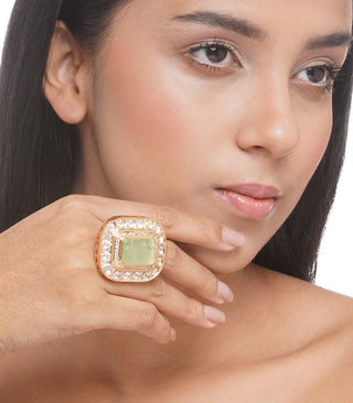 Preeti Mohan-Gold Plated Mint Ring-INDIASPOPUP.COM