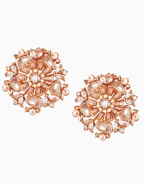 Outhouse-Rose Gold Cendrillon Rouge Studs-INDIASPOPUP.COM