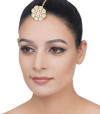 Preeti Mohan-Gold Plated Kundan Borla-INDIASPOPUP.COM
