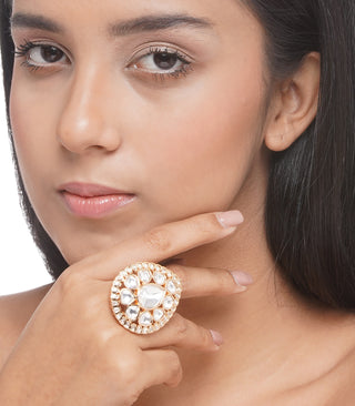 Preeti Mohan-Gold Plated Polki Ring-INDIASPOPUP.COM