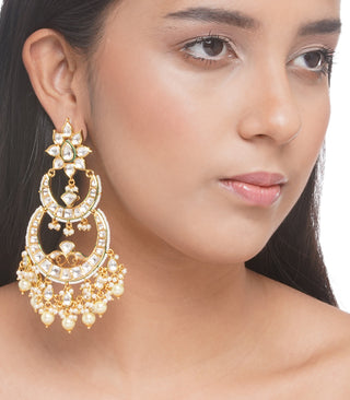 Preeti Mohan-Gold Plated Pearl Chandbali-INDIASPOPUP.COM