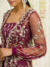 Sanya Gulati-Plum Embroidered Jacket And Skirt Set-INDIASPOPUP.COM