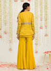 Sanya Gulati-Mustard Organza Jacket And Sharara Set-INDIASPOPUP.COM