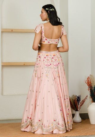 Sanya Gulati-Soft Pink Lehenga With Ruffle Blouse-INDIASPOPUP.COM