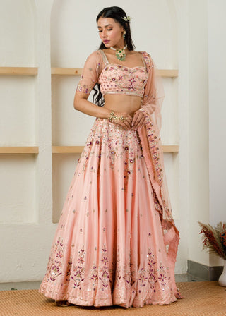 Sanya Gulati-Soft Pink Lehenga With Blouse-INDIASPOPUP.COM