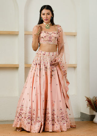 Sanya Gulati-Soft Pink Lehenga With Blouse-INDIASPOPUP.COM