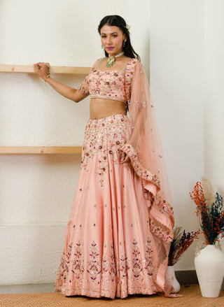 Sanya Gulati-Soft Pink Lehenga With Blouse-INDIASPOPUP.COM