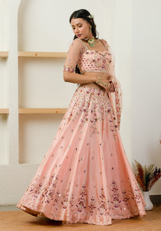 Sanya Gulati-Soft Pink Lehenga With Blouse-INDIASPOPUP.COM