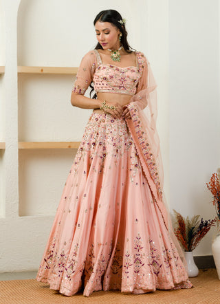 Sanya Gulati-Soft Pink Lehenga With Blouse-INDIASPOPUP.COM