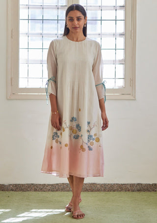 Vaayu-Pearl Hibiscus Ombre Dress-INDIASPOPUP.COM
