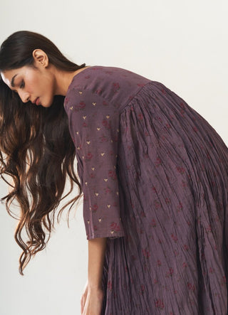 Dot-Wine Printed Kurta With Pants-INDIASPOPUP.COM