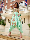 Papa Don'T Preach By Shubhika-Green Embroidered Dhoti Jumpsuit-INDIASPOPUP.COM