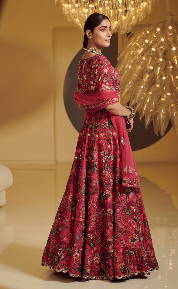 Varun Bahl | Rose Embroidered Lehenga | INDIASPOPUP.COM