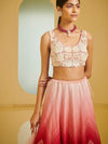 Varun Bahl-Pink Embroidered Highlighted Lehenga Set-INDIASPOPUP.COM