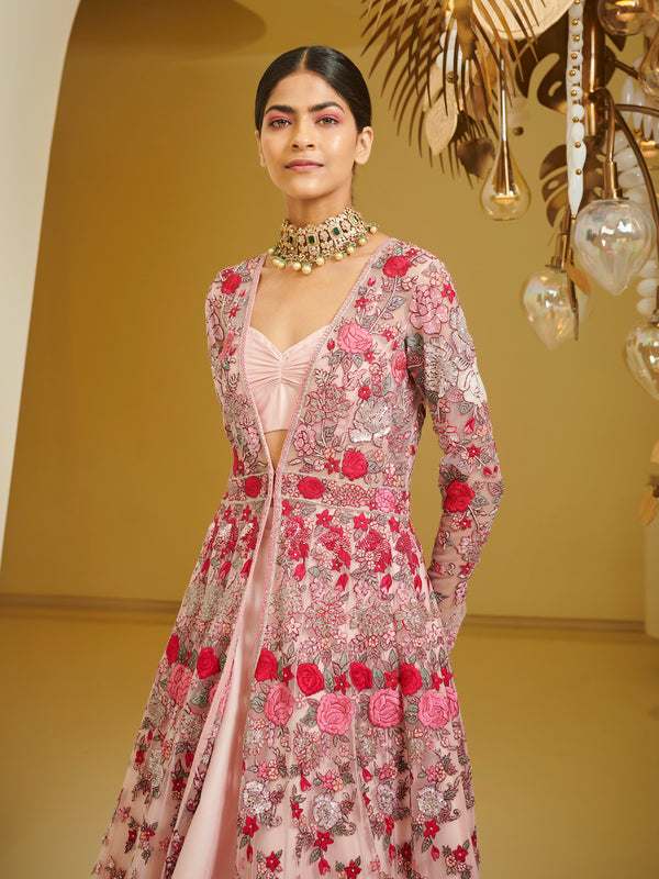 Varun Bahl-Pink Embroidered Lehenga Jacket-INDIASPOPUP.COM