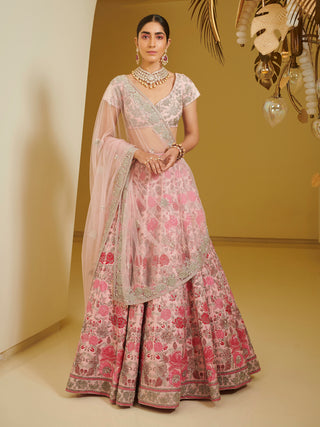 Varun Bahl-Pink Embellished Kali Lehenga Set-INDIASPOPUP.COM