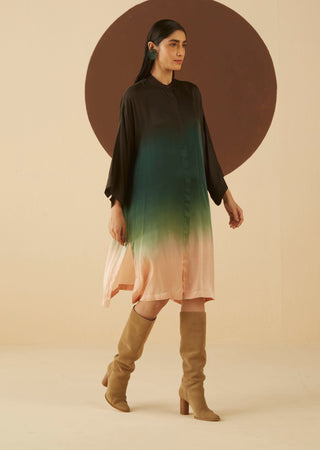 Kanelle-Laurel Ombre Shirt Dress-INDIASPOPUP.COM