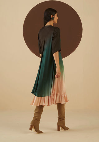 Kanelle-Green Livia Ombre Dress-INDIASPOPUP.COM