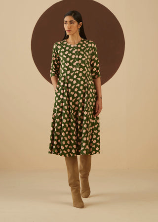Kanelle-Green Marley Print Dress-INDIASPOPUP.COM