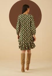 Kanelle-Green Frill Mia Dress-INDIASPOPUP.COM