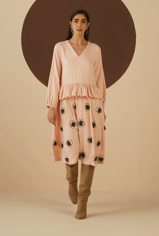 Kanelle-Pink Tori Embroidered Dress-INDIASPOPUP.COM