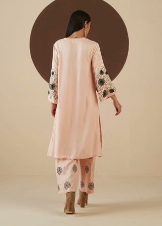 Kanelle-Pink Nora Embroidered Co-Ord-INDIASPOPUP.COM