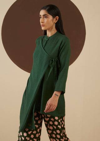 Kanelle-Green Paloma Solid Shirt-INDIASPOPUP.COM