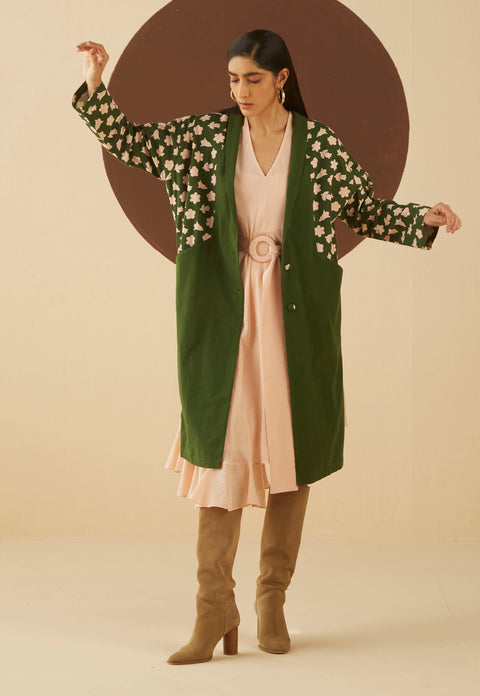 Kanelle-Green Oversized Frida Coat-INDIASPOPUP.COM