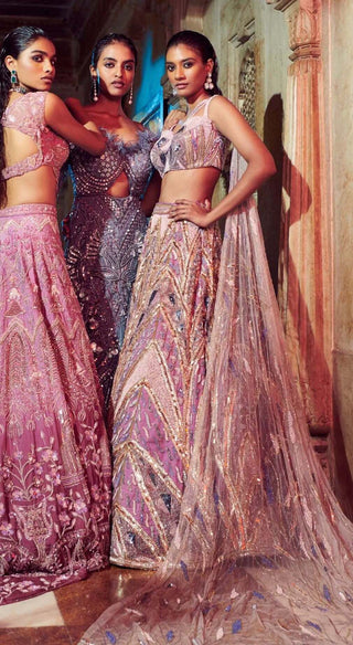 Bindani By Jigar And Nikita-Lilac Lehenga With Blouse-INDIASPOPUP.COM