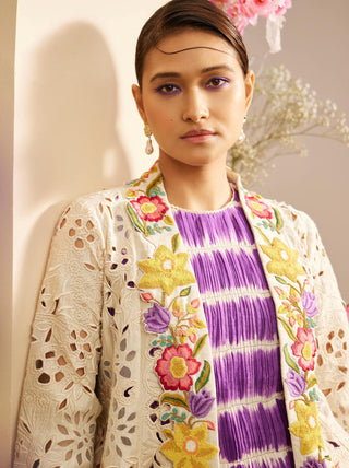 Chandrima-Purple Tie-Dye Ruched Top-INDIASPOPUP.COM