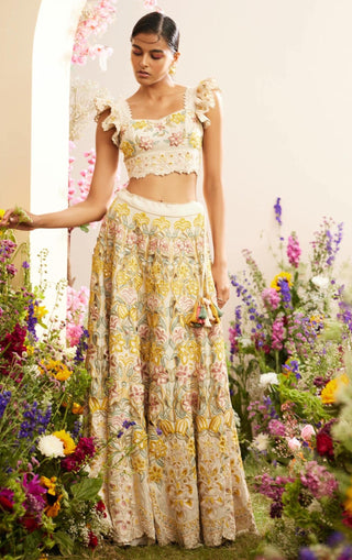 Chandrima-Ivory Multi Pastel Cutwork Lehenga-INDIASPOPUP.COM