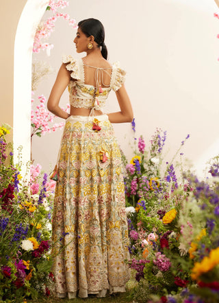 Chandrima-Ivory Multi Pastel Cutwork Lehenga-INDIASPOPUP.COM