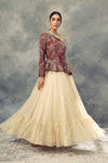 Bhumika Sharma-Red One Shoulder Peplum Gown-INDIASPOPUP.COM